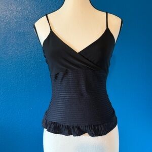 Vintage Black Ruched Cami Blouse